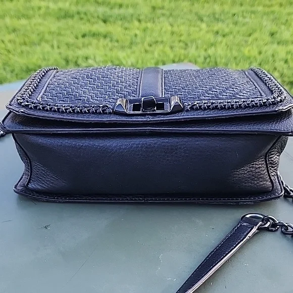 Rebecca Minkoff Love Chevron Quilt Black Leather Crossbody Bag - Picture 5 of 14